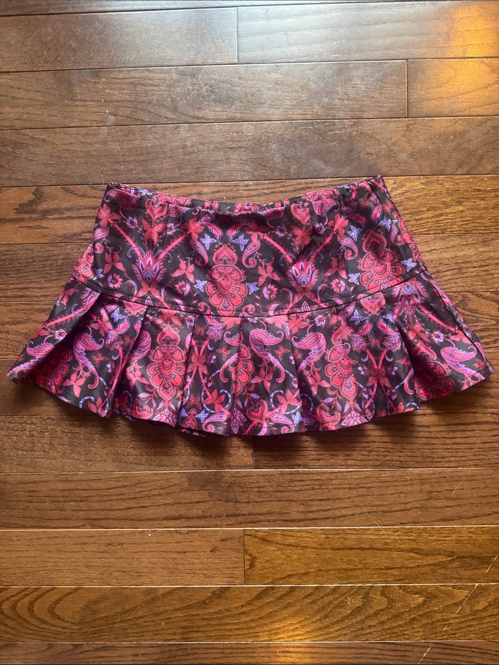 I.AM.GIA Red and Purple Paisley mini Skirt
